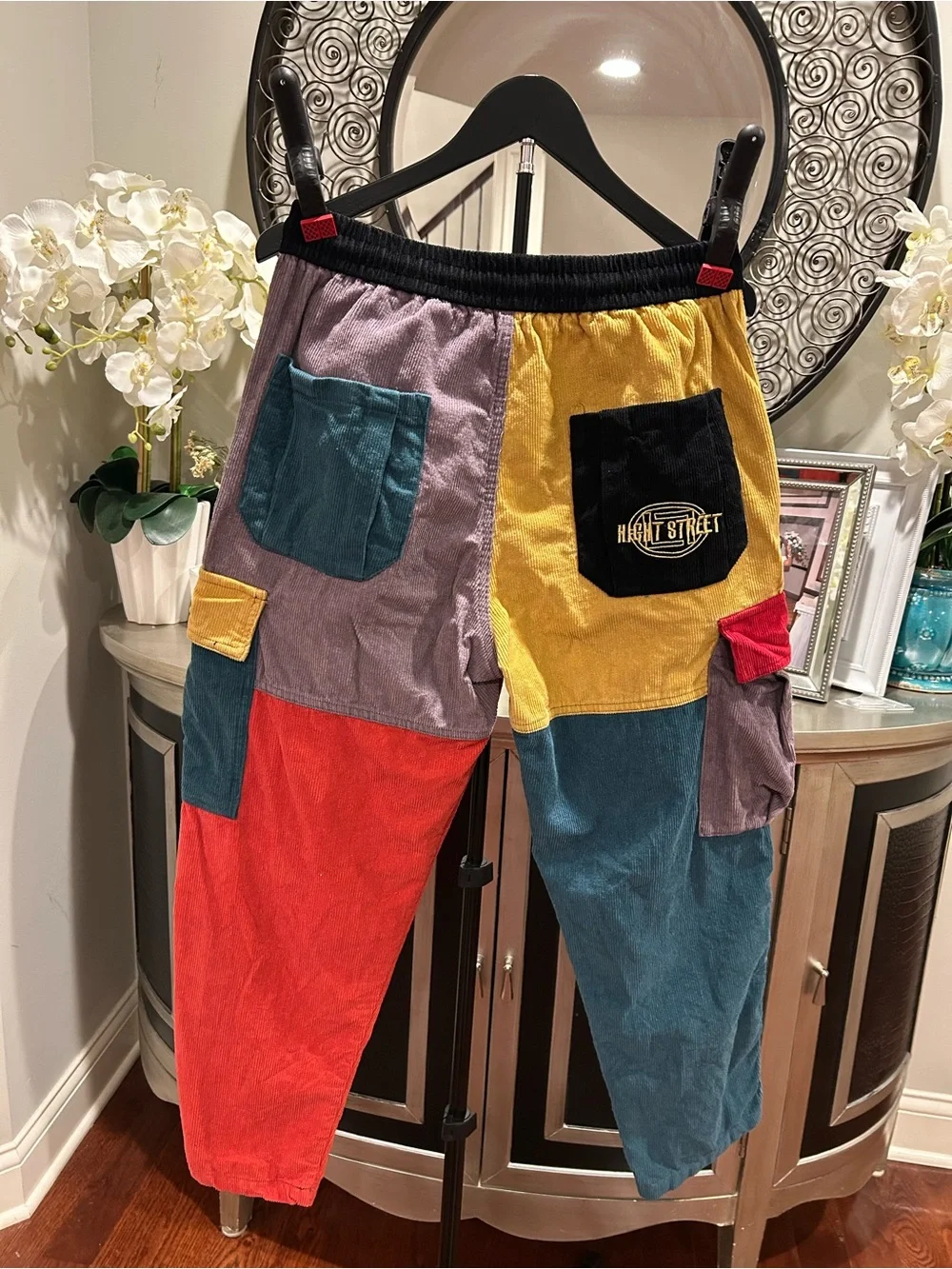 Aelfric Eden Colorblock Utility Cargo Pants - Red/Teal/Black/Gray/Yellow